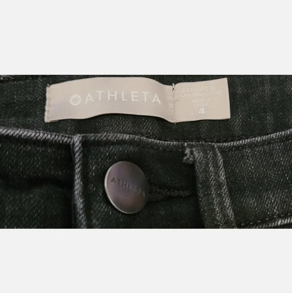 Athleta SculpTek Skinny Jeans Womens 4 Carbon Black Zip Ankle Stretch Mid Rise - Picture 5 of 15